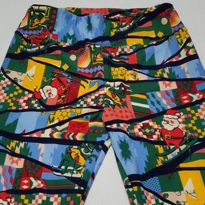 LuLaRoe Christmas Santa Clause High Rise Cropped Leggings
